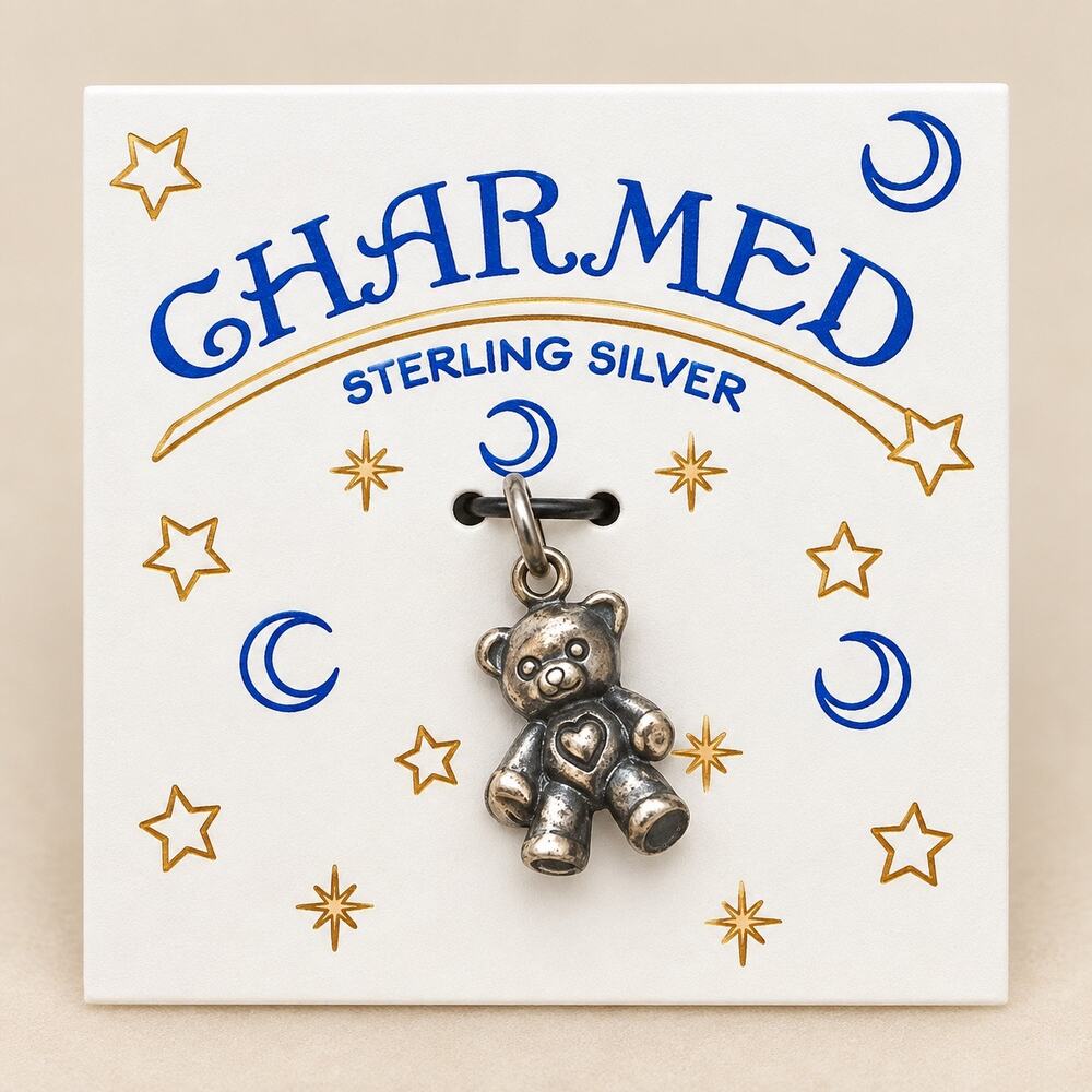 Sterling Silver 925 teddy bear charm